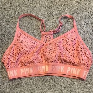 PINK Victoria's Secret Lace Bralette in Coral